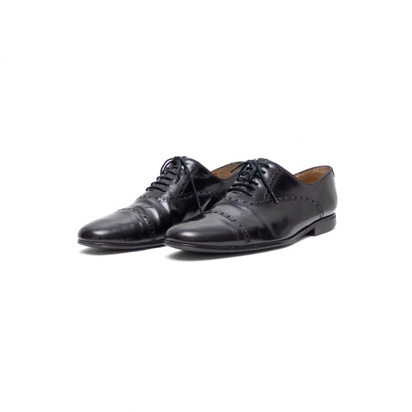 Authentic Gucci Men's Black Leather Brogue Oxford Dress Shoes – UK 8 / US 9 - Picture 5 of 15